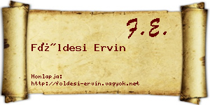 Földesi Ervin névjegykártya