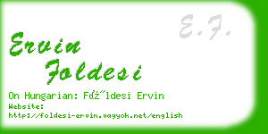 ervin foldesi business card